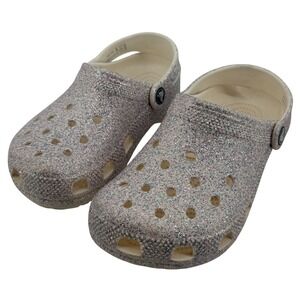 Crocs Classic Glitter Kids Clog Mystic Glitter 1 Little Kid (J1) Sparkle Light